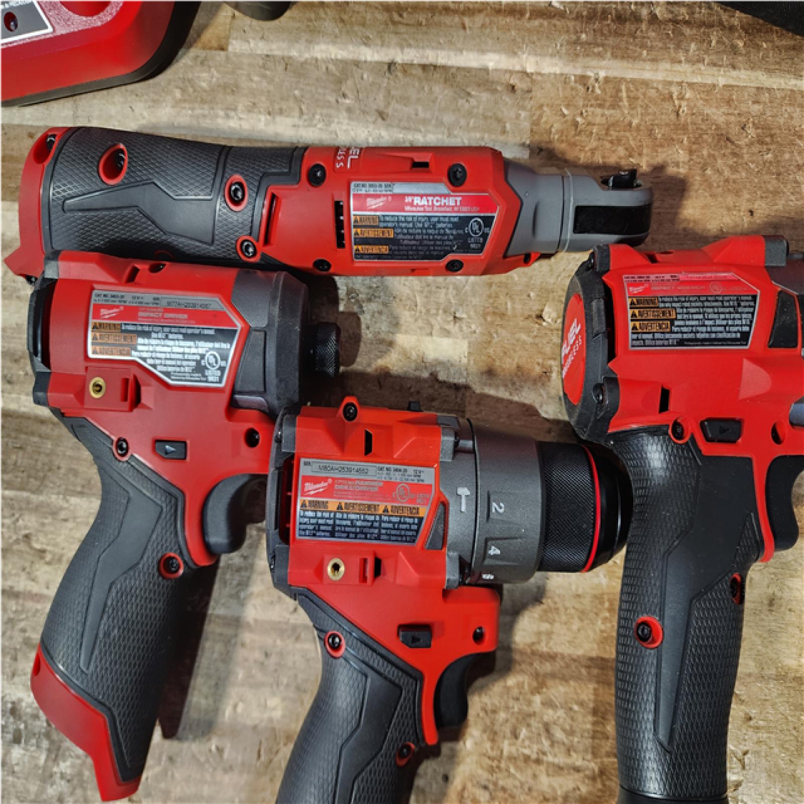 Houston Location Milwaukee Drills QTY/3 and Electric Ratchet and Batteries QTY/2 with Charger