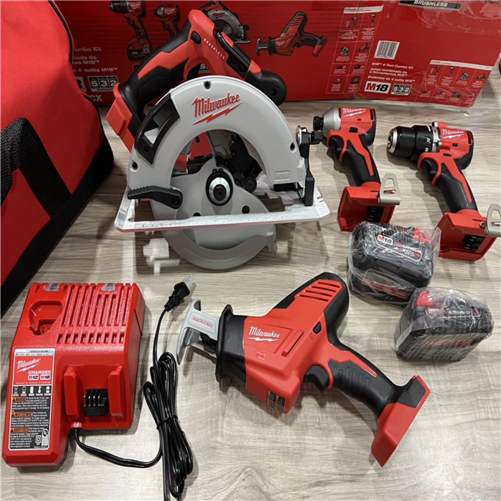 LIKE NEW Milwaukee M18 18-Volt Lithium-Ion Brushless Cordless Combo Kit