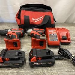 AS-IS Milwaukee 18V Lithium-Ion Cordless Drill Driver/Impact Driver Combo Kit