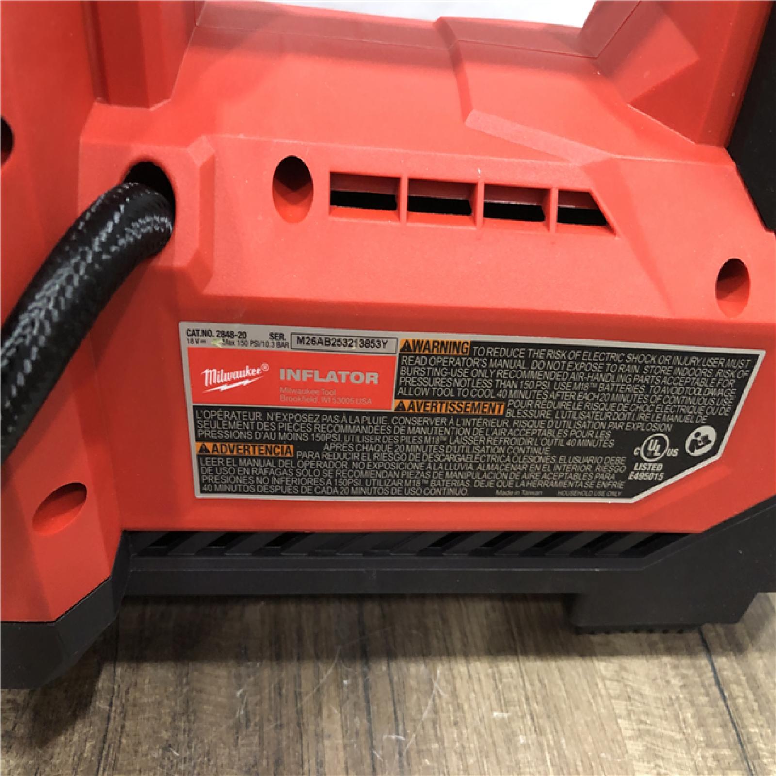 AS-IS Milwaukee 18-Volt Lithium-Ion Cordless Electric Portable Inflator (Tool-Only)