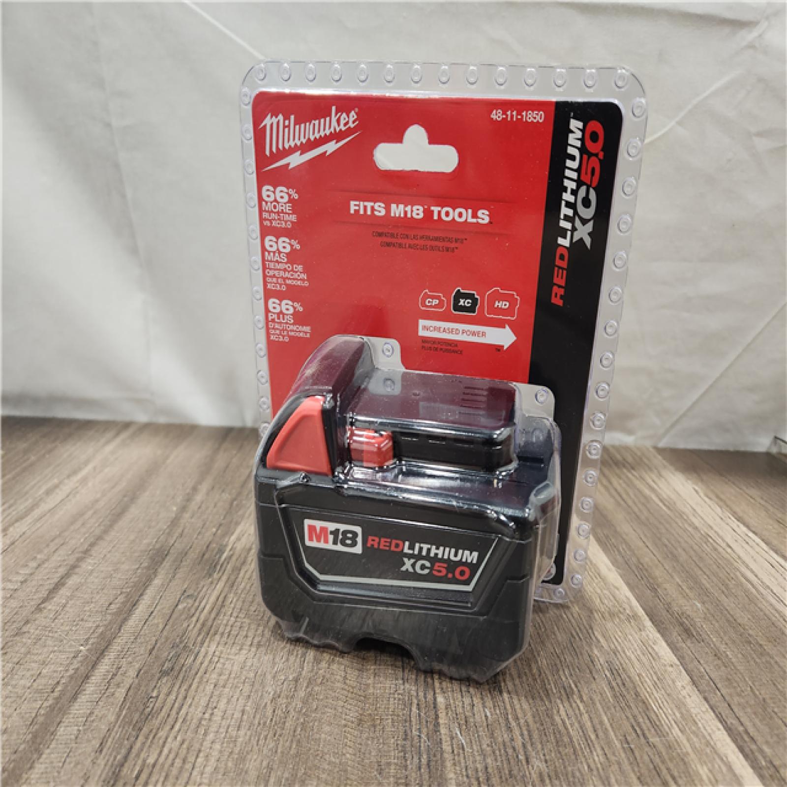 NEW-  Milwaukee M18 18-Volt Lithium-Ion XC Extended Capacity 5.0Ah Battery Pack
