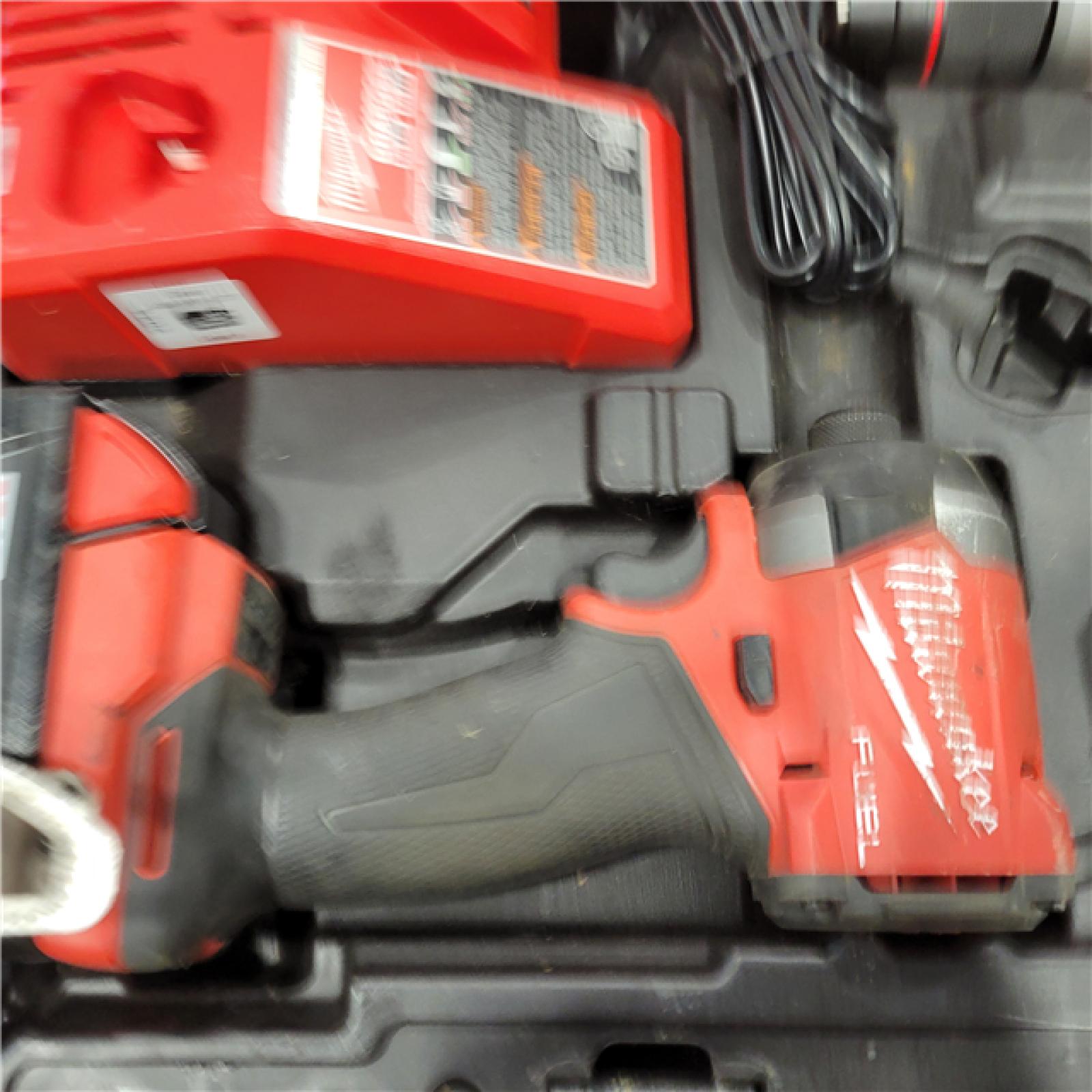 AS-IS MILWAUKEE M18 FUEL 18V Lithium-Ion Brushless Cordless Hammer Drill and Impact Driver Combo Kit (2-Tool) with 2 Batteries