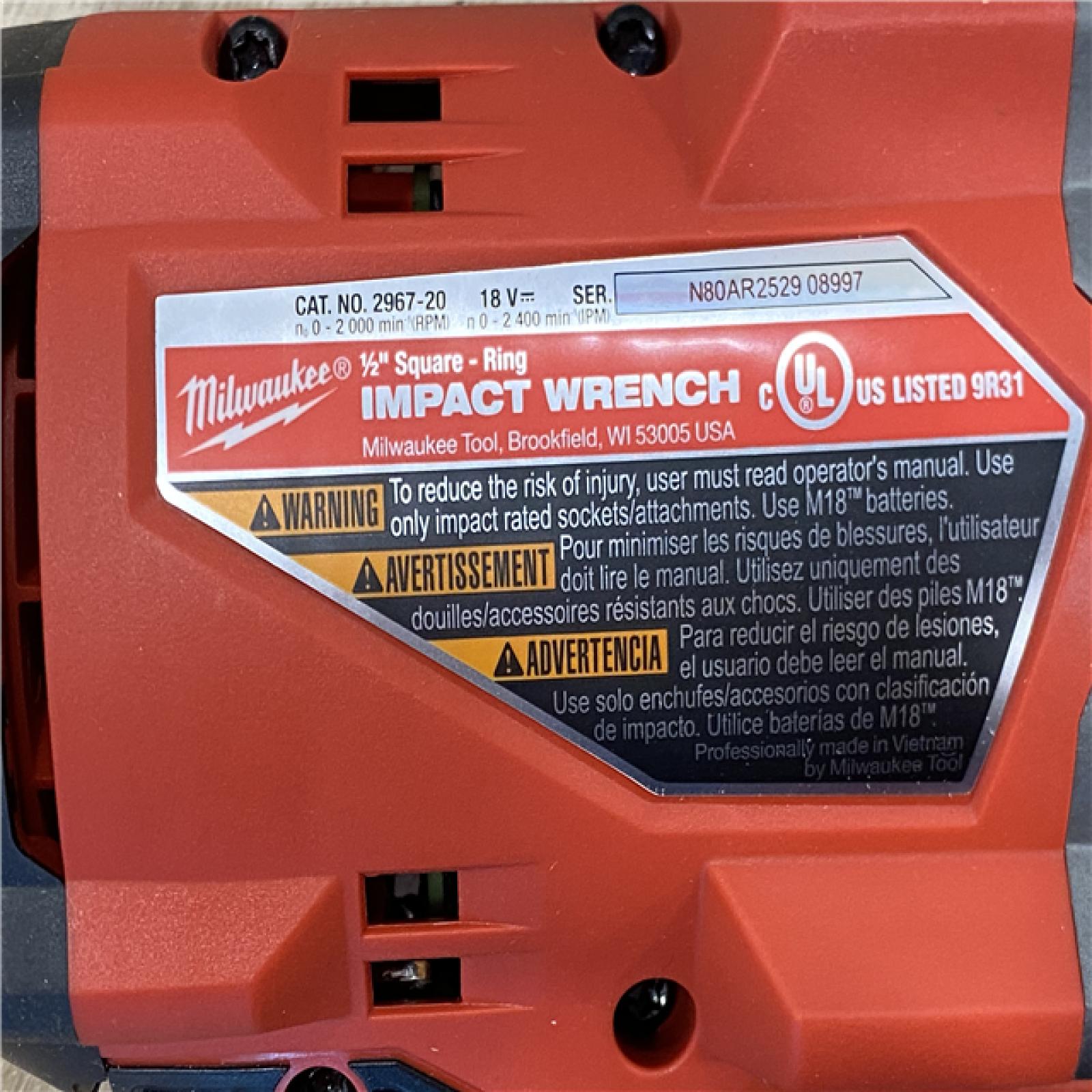 AS-IS Milwaukee FUEL 18V Lithium-Ion Brushless Cordless 1/2 in. Impact Wrench with Friction Ring (Tool-Only)