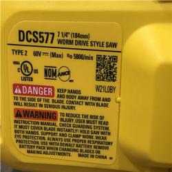 AS-IS DEWALT FLEXVOLT 60V MAX Cordless Brushless 7-1/4 in. Wormdrive Style Circular Saw (Tool Only)