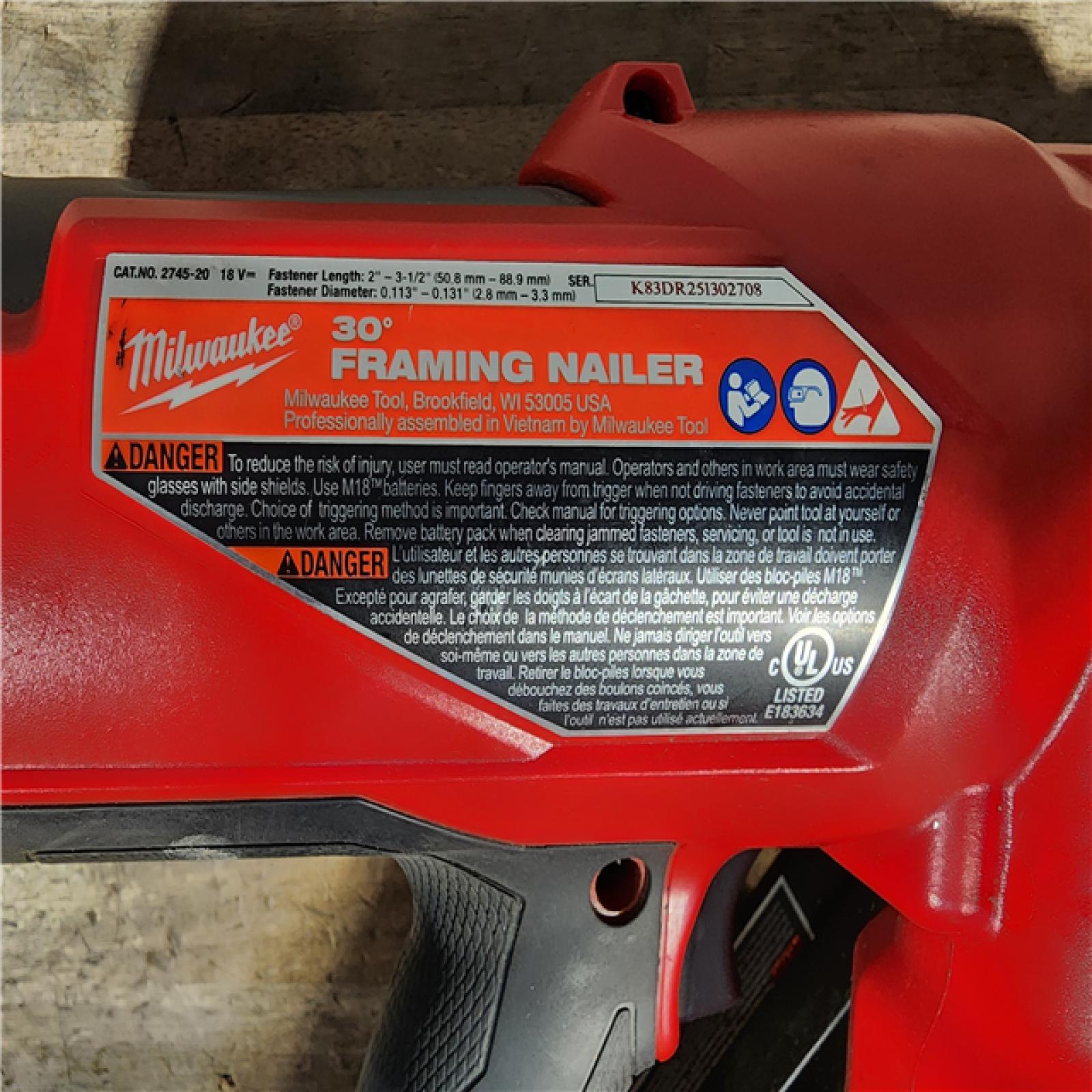 HOUSTON LOCATION - AS-IS M18 FUEL 3-1/2 in. 18-Volt 30-Degree Lithium-Ion Brushless Cordless Framing Nailer (Tool-Only)