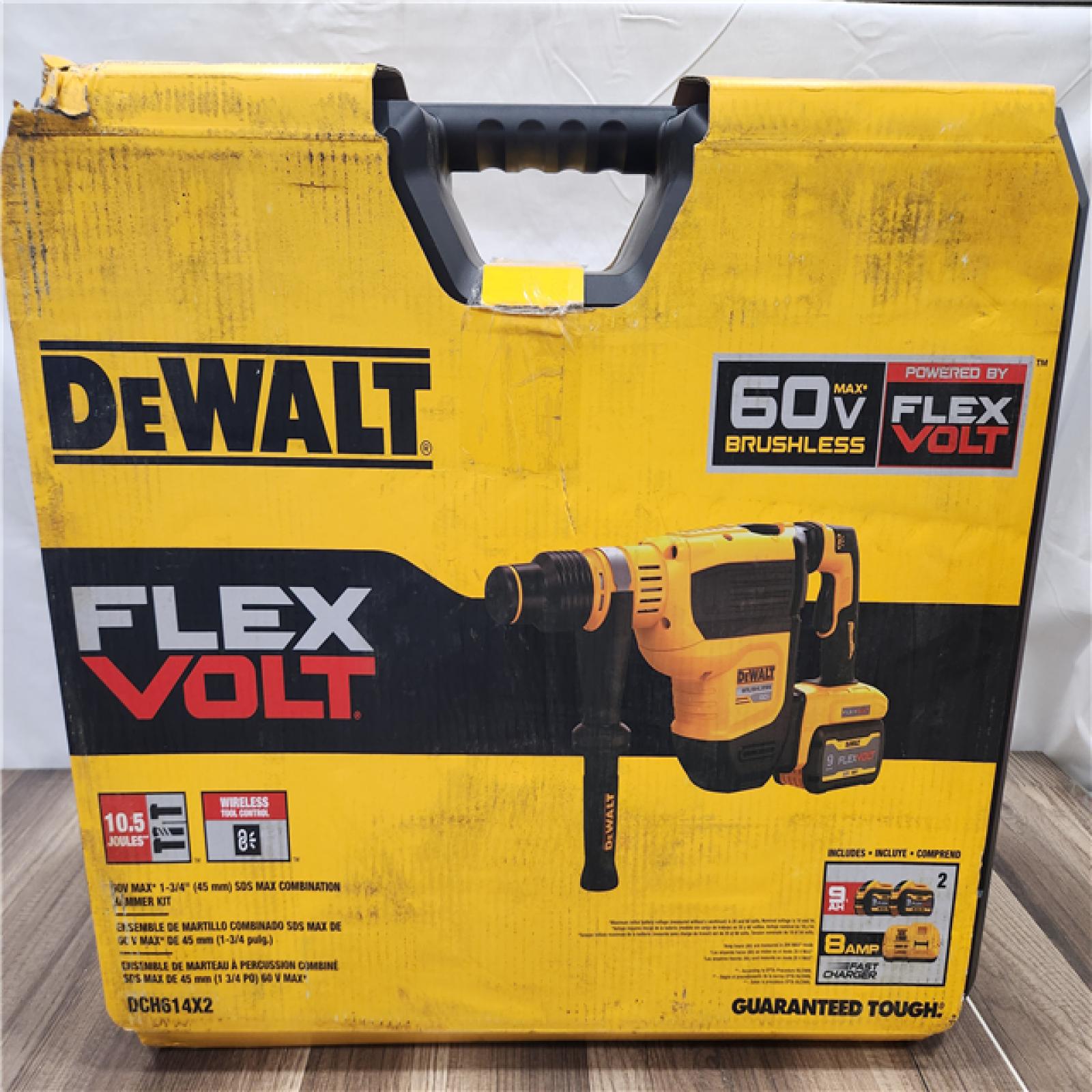 NEW- DEWALT 60V MAX Lithium-Ion Brushless Cordless 1-3/4 SDS MAX Combination Rotary Hammer Kit 9.0 Ah