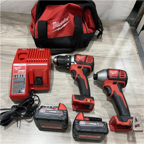 AS-IS Milwaukee 18V Lithium-Ion Cordless Drill Driver/Impact Driver Combo Kit