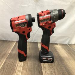 AS-IS Milwaukee FUEL 12-Volt Lithium-Ion Brushless Cordless Hammer Drill and Impact Driver Combo Kit