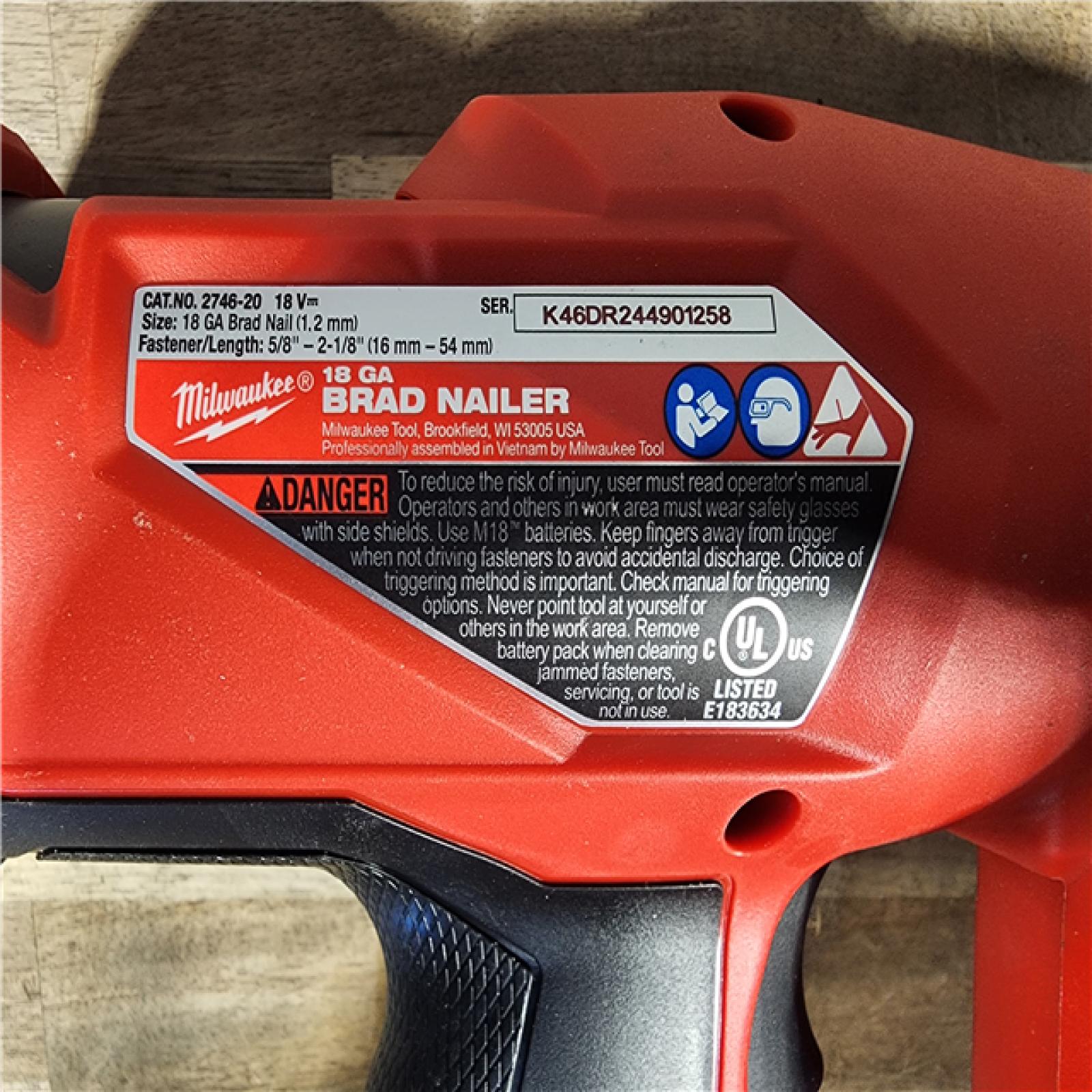HOUSTON LOCATION - AS-IS Milwaukee M18 Fuel 18V Brushless 18-Gauge Brad Nailer 2746-20 (Bare Tool)