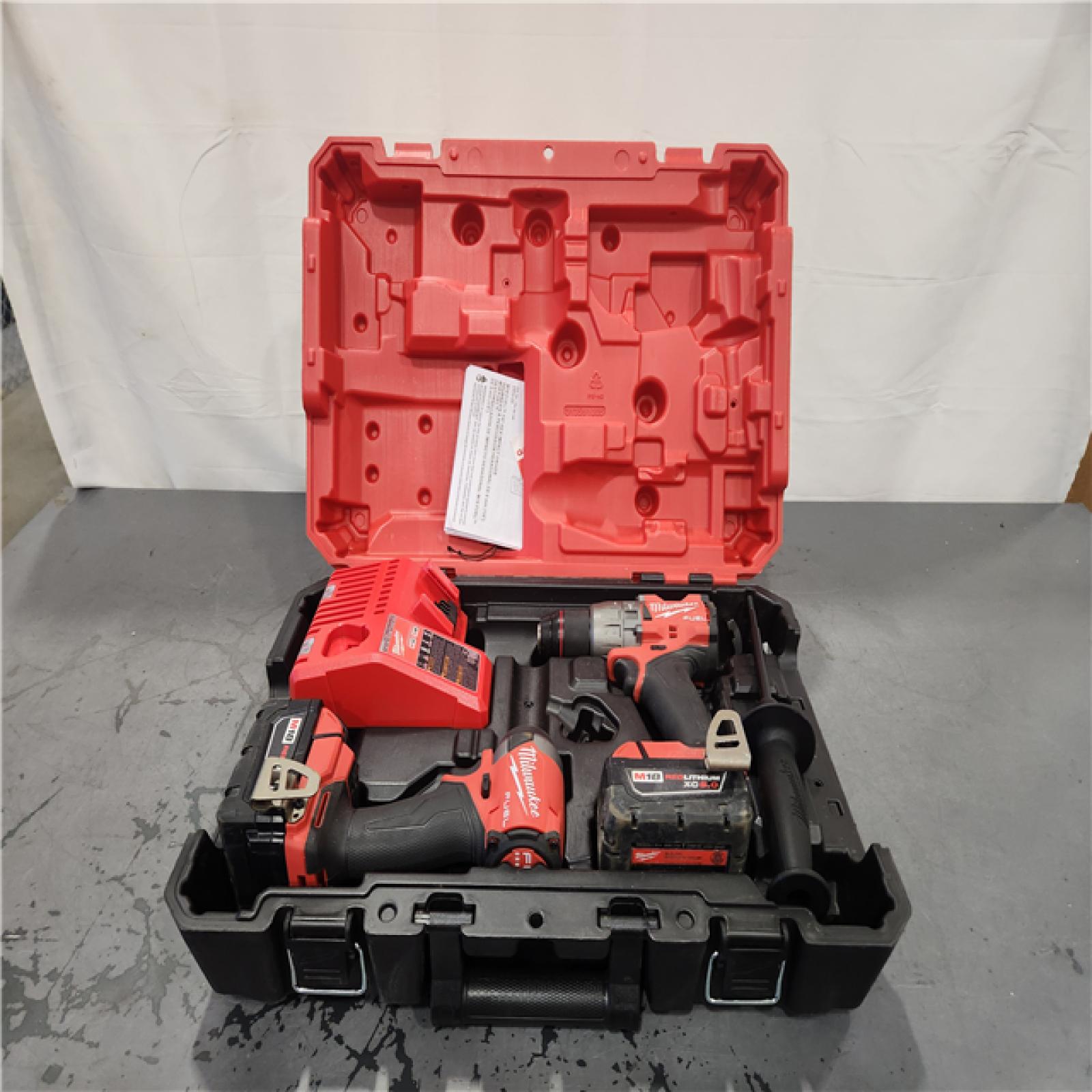 AS-IS- Milwaukee  FUEL 18V Lithium-Ion Brushless Cordless Hammer Drill and Impact Driver Combo Kit