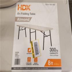 Phoenix HDX 8 ft. Rectangle Almond Resin Top Folding Utility Table Seats 8 Pallet (6-Tables) (6-Chairs)