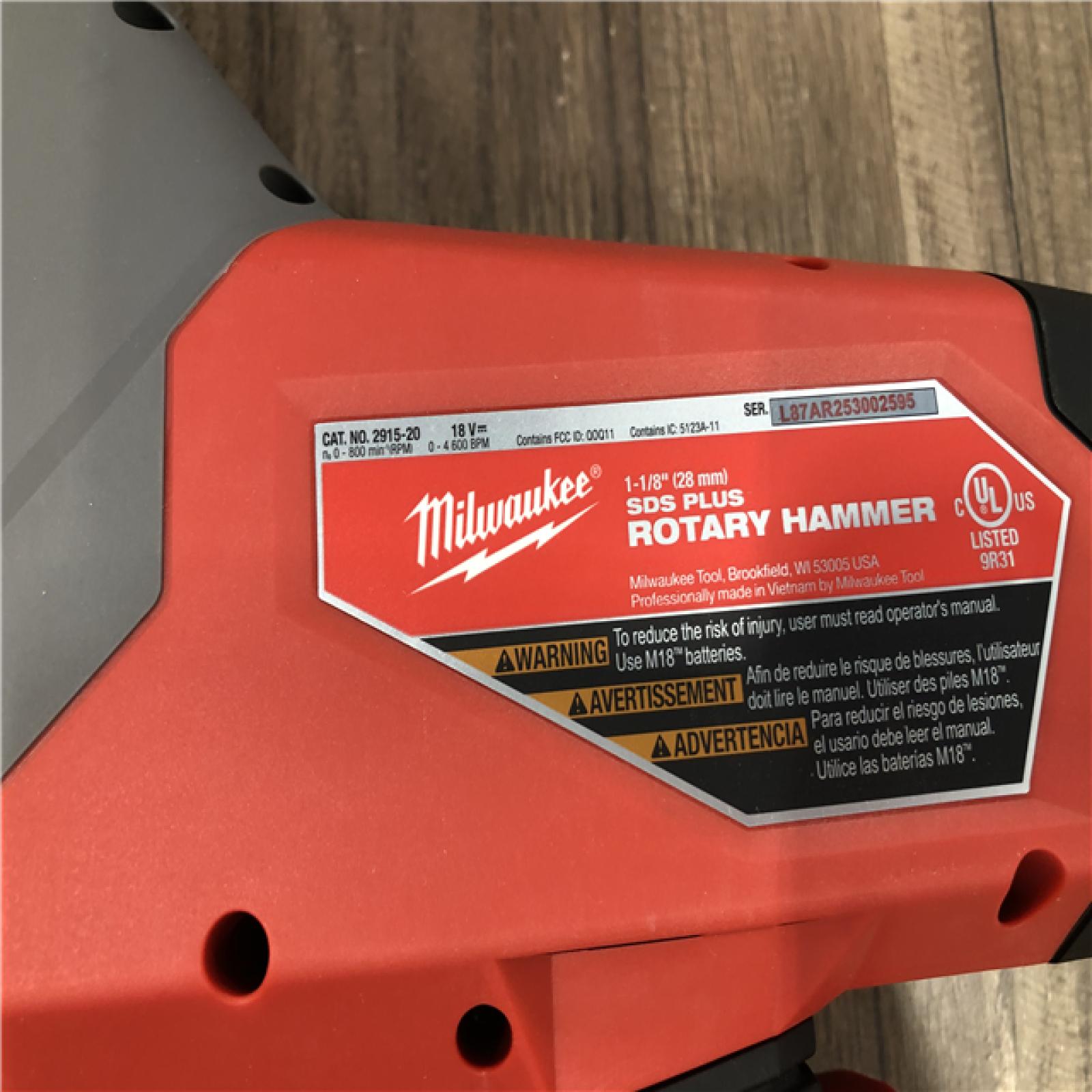 AS-IS Milwaukee  FUEL 18V Lithium-Ion Brushless Cordless SDS-Plus 1-1/8 in. Rotary Hammer Drill (Tool-Only)