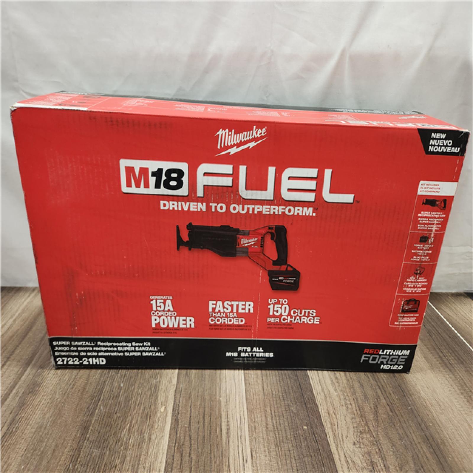 NEW- Milwaukee M18 FUEL 18-Volt Lithium-Ion Brushless Cordless SUPER SAWZALL Orbital Reciprocating Saw Kit w/(1) 12.0 Ah Battery