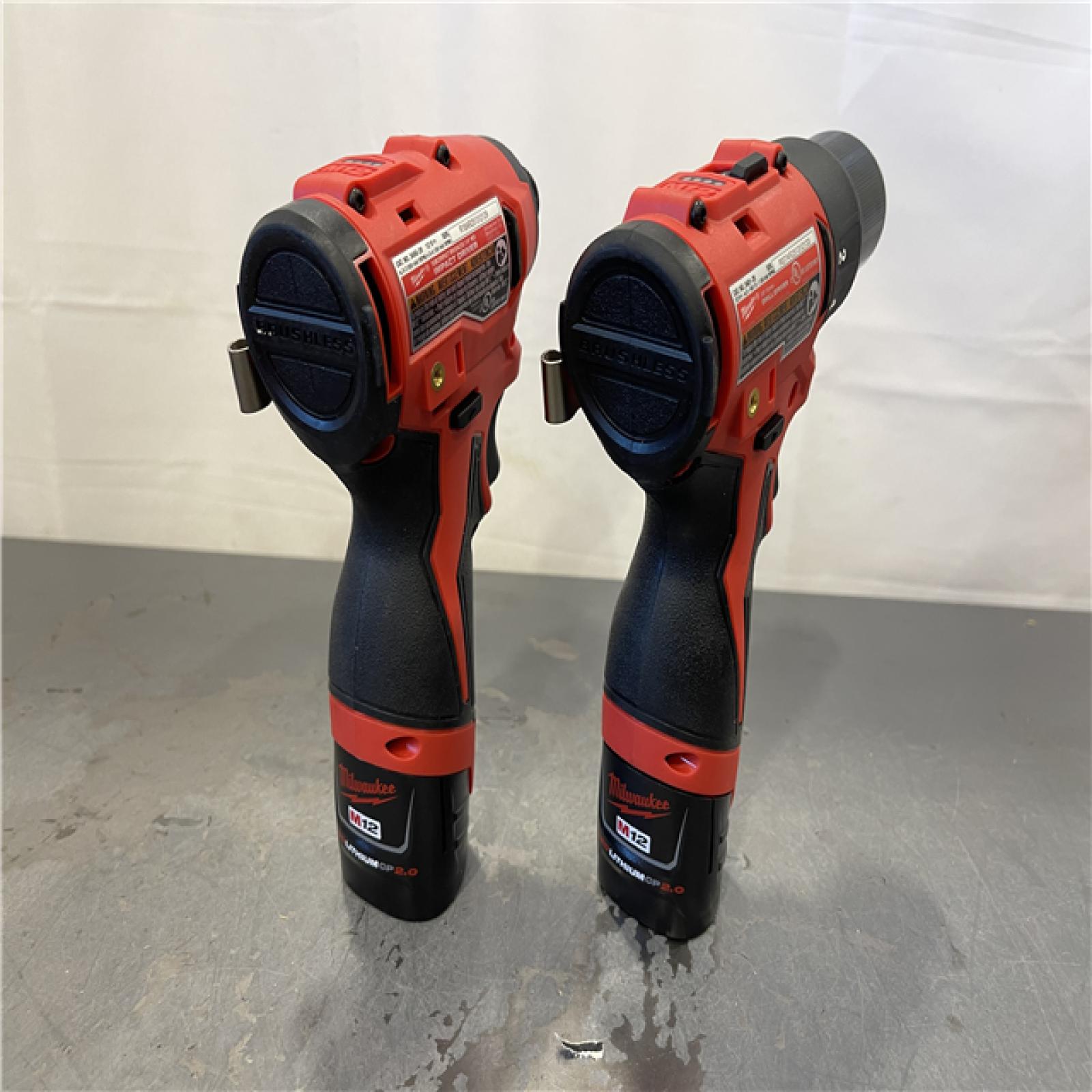 AS-IS - Milwaukee M12 12-Volt Lithium-Ion Brushless Cordless Subcompact Drill and Impact Driver Combo Kit