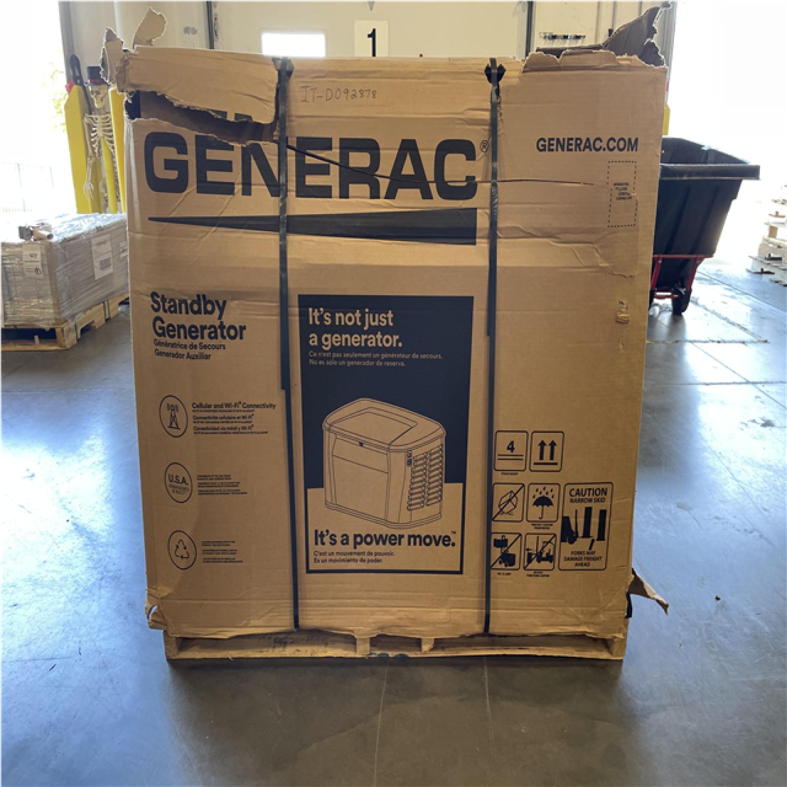 DALLAS LOCATION- AS-IS GENERAC 14kW Natural Gas or Propane Generator and 200 Amp Transfer Switch