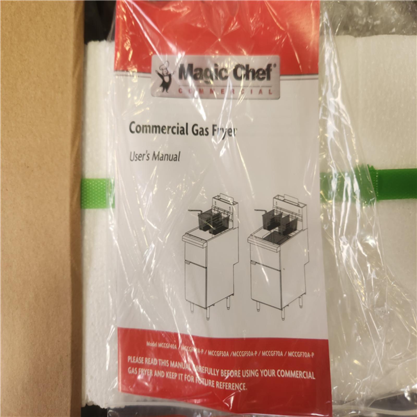 Phoenix NEW Magic Chef 35 Qt. 50lb. Stainless Steel Commercial Gas Fryer - 120 000 BTU (SEALED)