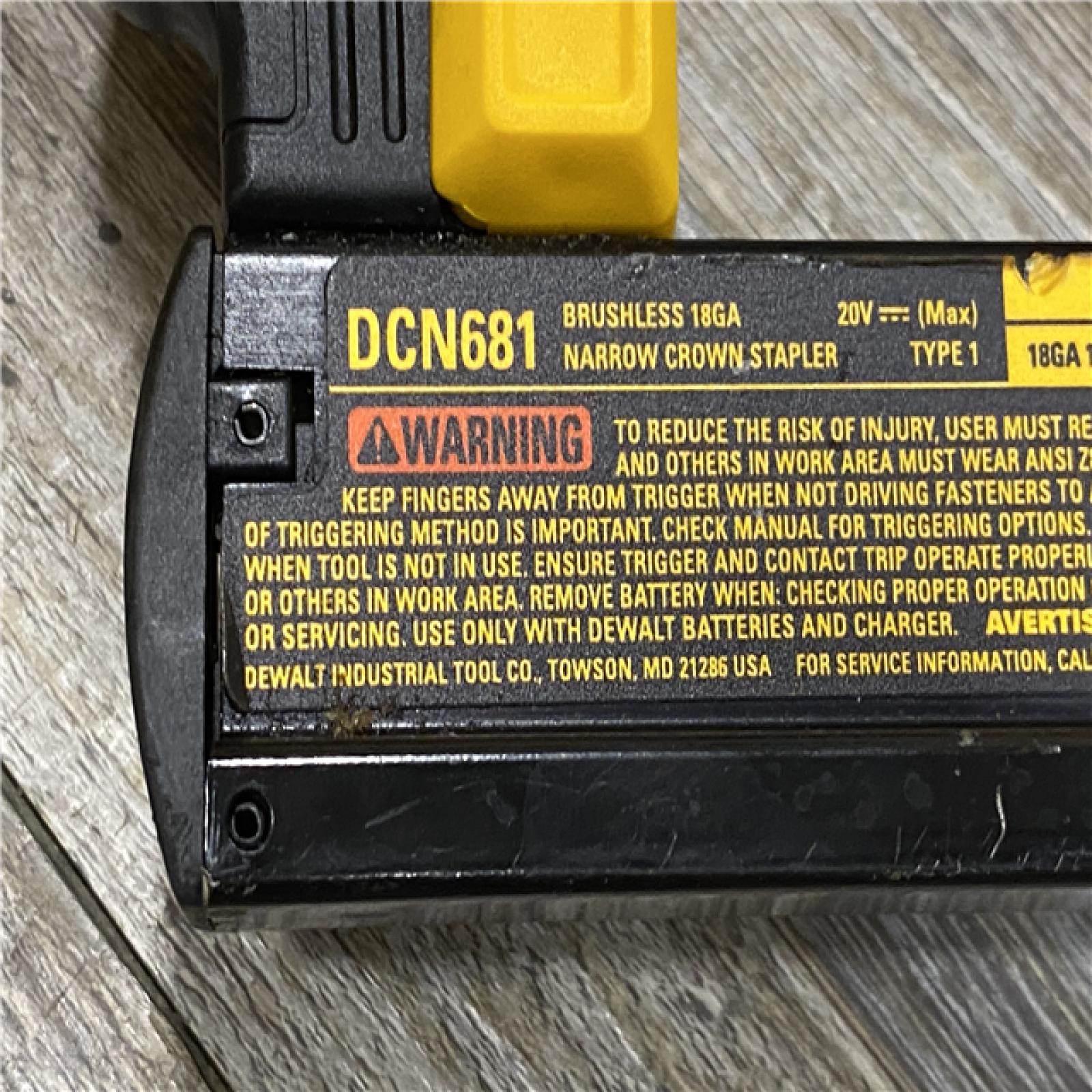 AS-IS DEWALT 20V MAX XR Lithium-Ion Cordless 18-Gauge Narrow Crown Stapler Kit