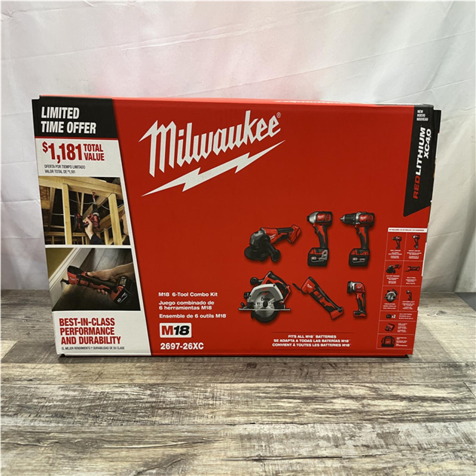 NEW - Milwaukee 18-Volt Lithium-Ion Cordless (6-Tool) Combo Kit