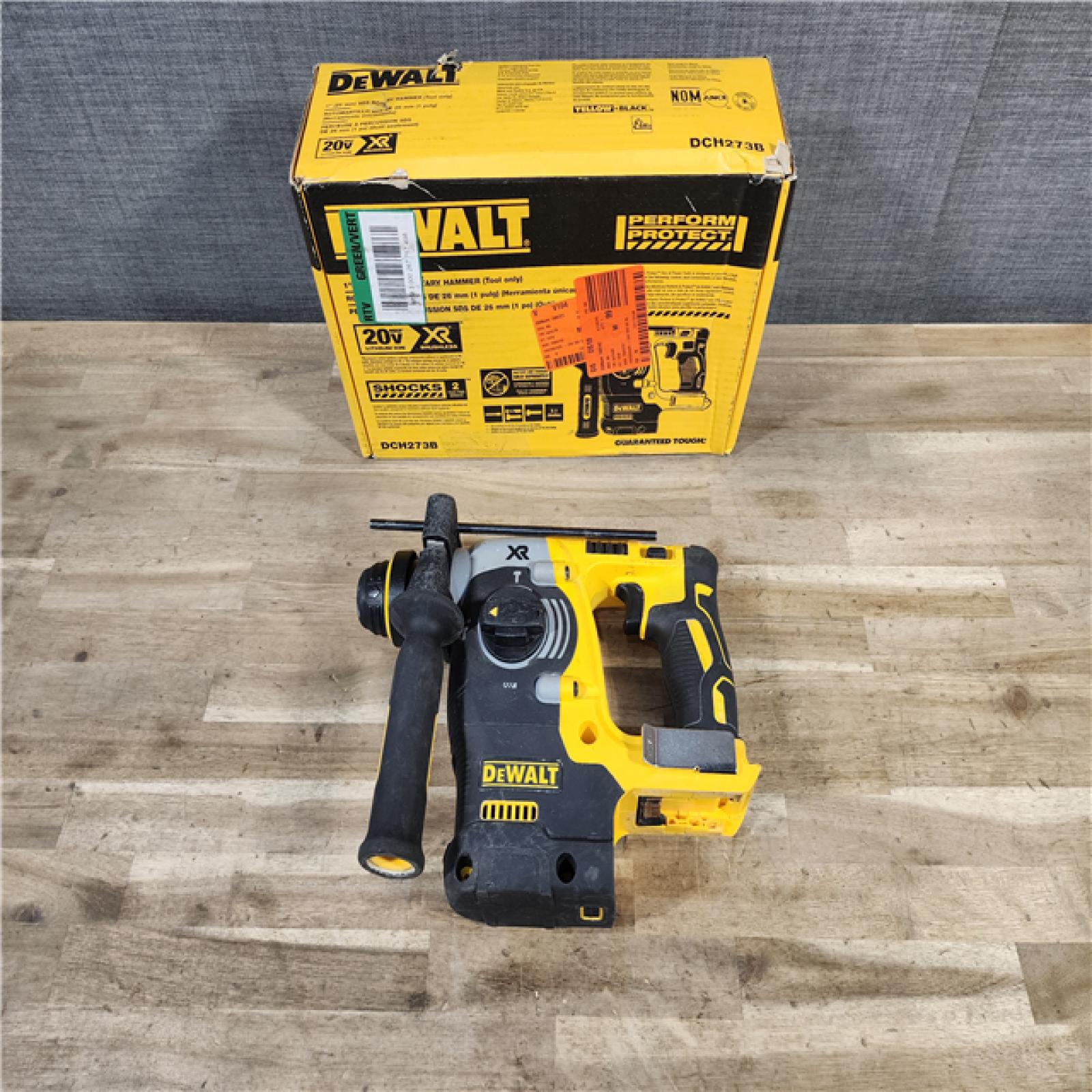 HOUSTON LOCATION - AS-IS DEWALT DCH273B 20V MAX XR Lithium-Ion Brushless Cordless SDS-Plus L-Shape Rotary Hammer (Tool Only)