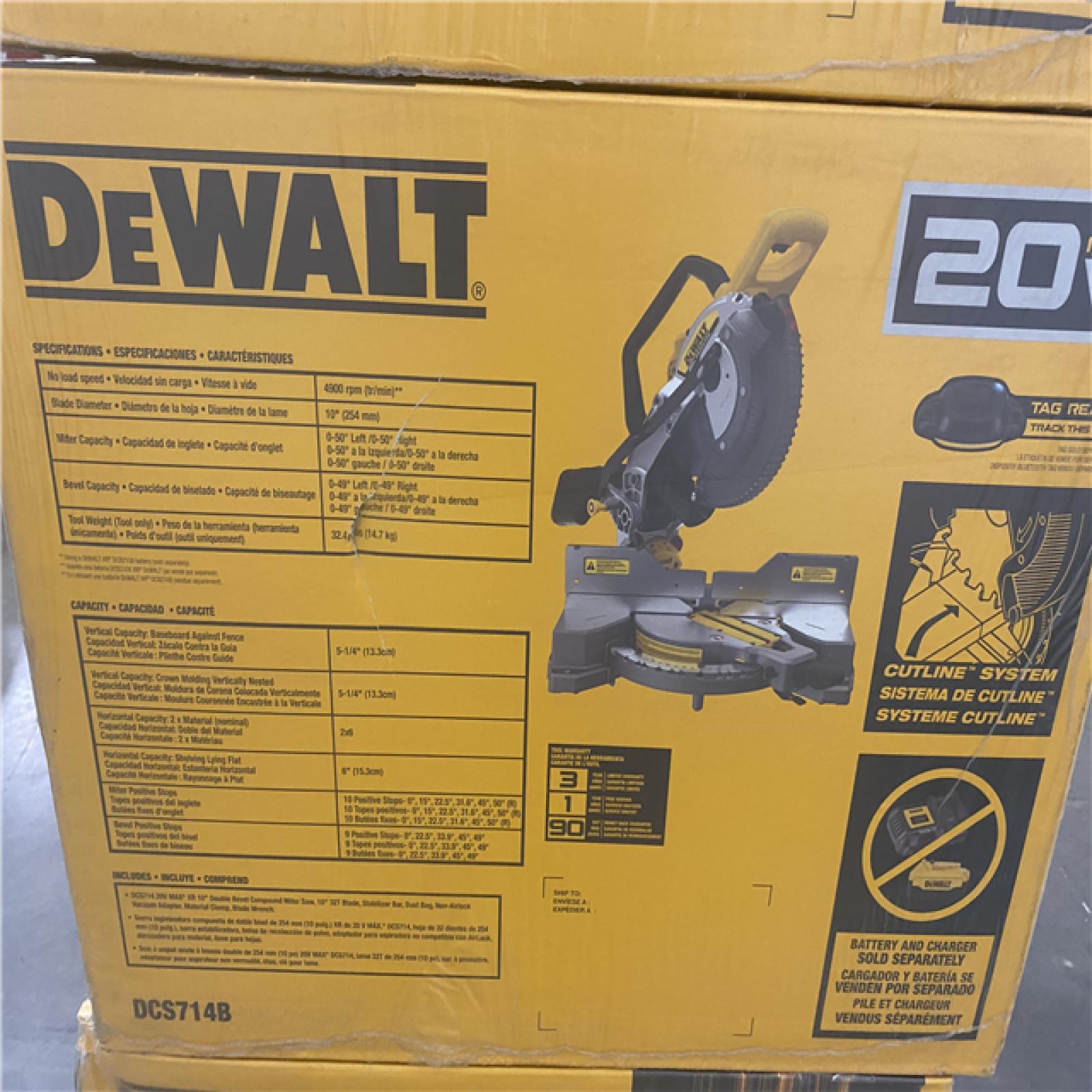 NEW- DEWALT-20-Volt MAX XR Cordless 10 in. Dual Bevel Fixed Miter Saw (Tool Only)