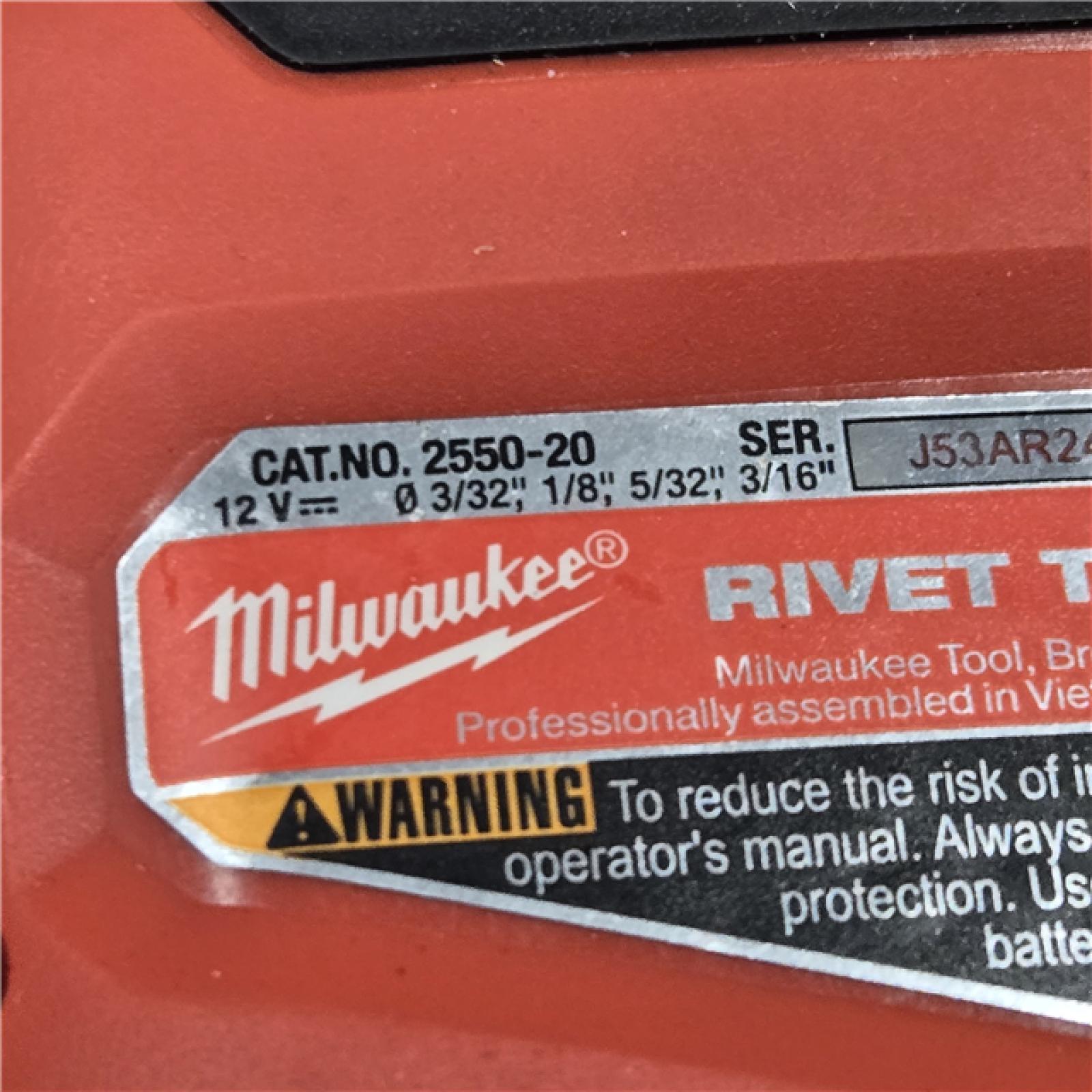 AS-IS Milwaukee M12 12V Cordless Rivet Tool (Tool-Only)