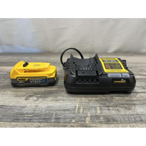 AS-IS DEWALT 20V MAX XR POWERSTACK Lithium-Ion Battery Starter Kit with 1.7Ah Battery and Charger