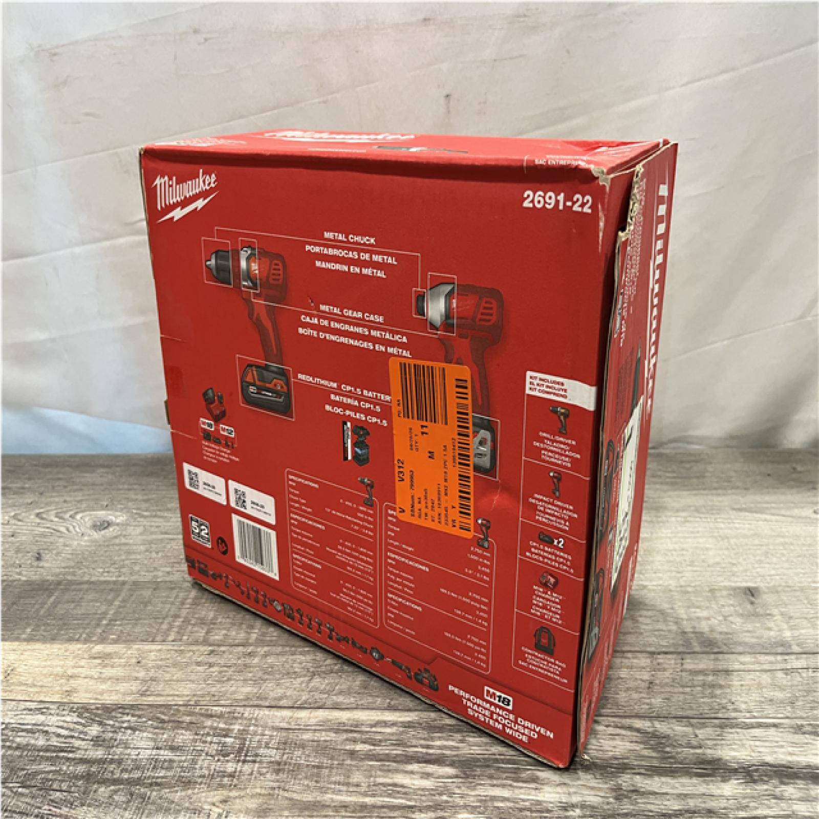 NEW - Milwaukee 18V Lithium-Ion Cordless Drill Driver/Impact Driver Combo Kit