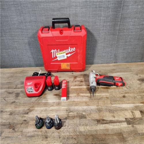 HOUSTON LOCATION - AS-IS Milwaukee M12 12-Volt Lithium-Ion Cordless PEX Expansion Tool Kit with (2) 1.5 Ah Batteries  (3) Expansion Heads and Hard Case