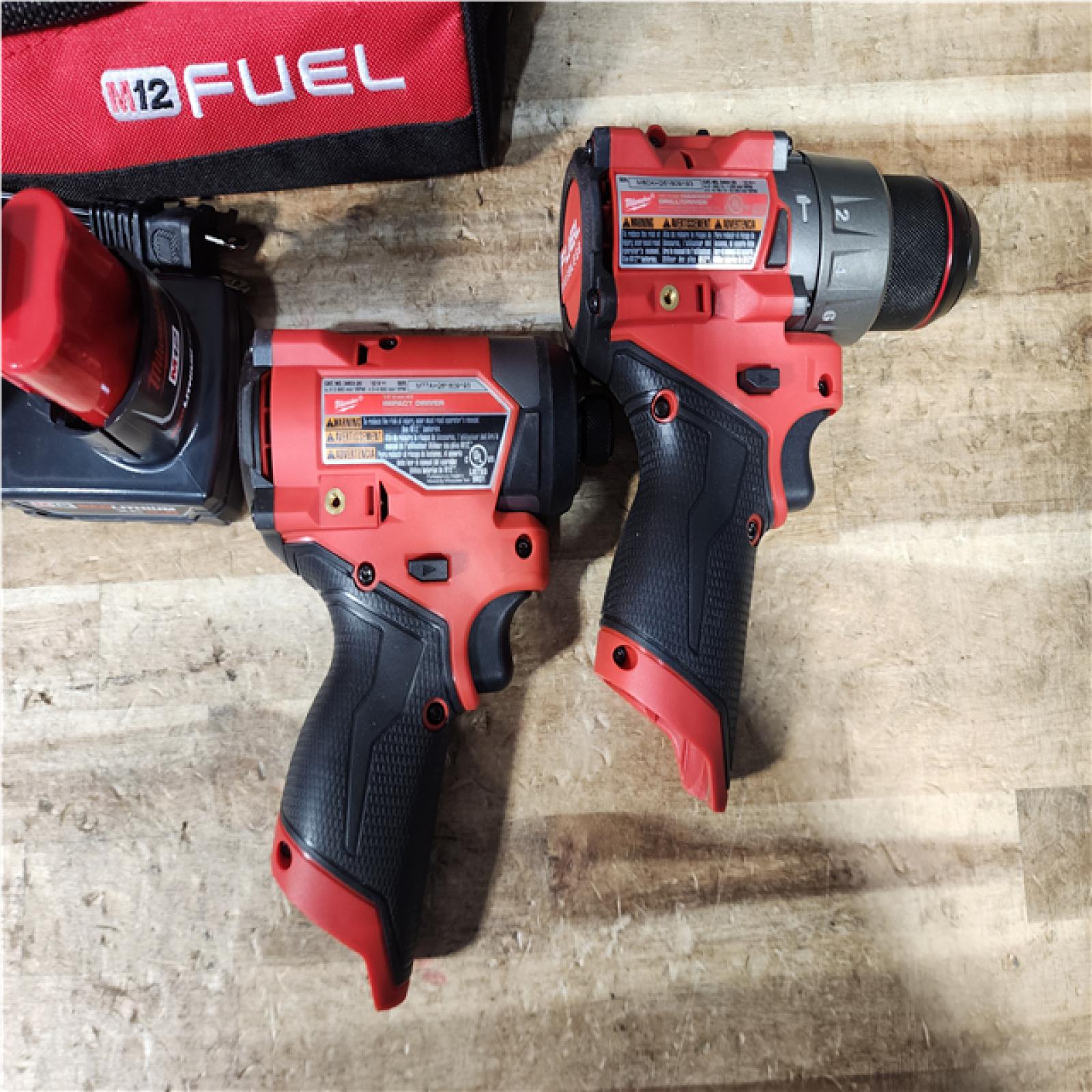 HOUSTON LOCATION - AS - IS Milwaukee FUEL 12-Volt Lithium-Ion Brushless Cordless Hammer Drill and Impact Driver Combo Kit