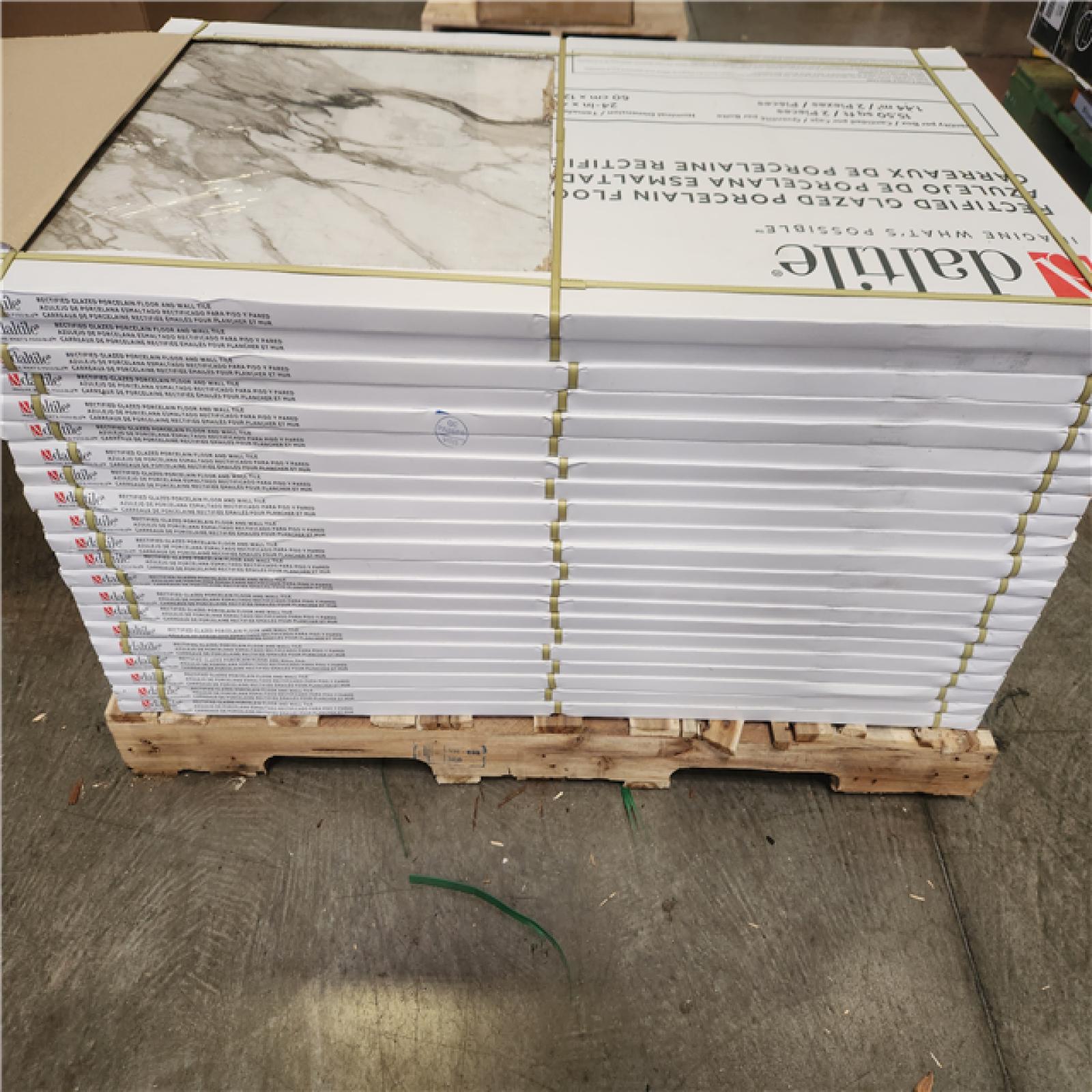 Phoenix NEW Daltile Wenrose Calacatta Topaz 24 in. x 48 in. Polished Porcelain Marble Look Floor and Wall Tile (325 sq. ft./21 case)