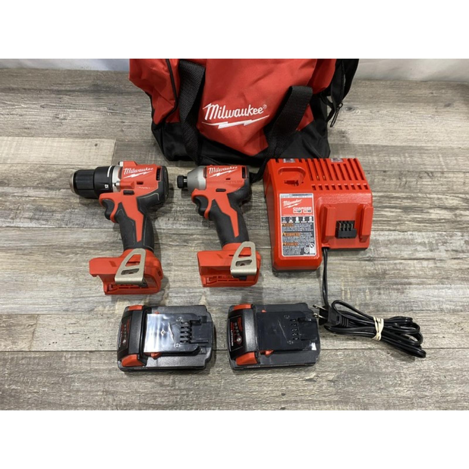 AS-IS Milwaukee 18V Lithium-Ion Brushless Cordless Compact Drill/Impact Combo Kit