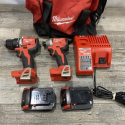 AS-IS Milwaukee 18V Lithium-Ion Brushless Cordless Compact Drill/Impact Combo Kit