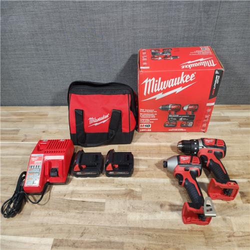 HOUSTON LOCATION - AS-IS Milwaukee M18 18V Lithium-Ion Cordless Drill Driver/Impact Driver Combo Kit