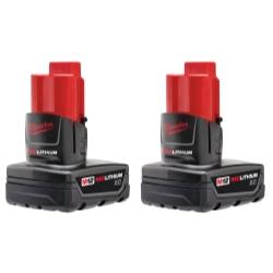 NEW - Milwaukee 12-Volt Lithium-Ion XC Extended Capacity 3.0 Ah Battery Pack (2-Pack)
