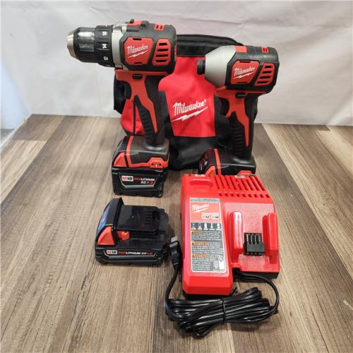AS-IS- Milwaukee 18V Cordless Brushed 2-Tool Drill/Driver and Impact Driver Kit