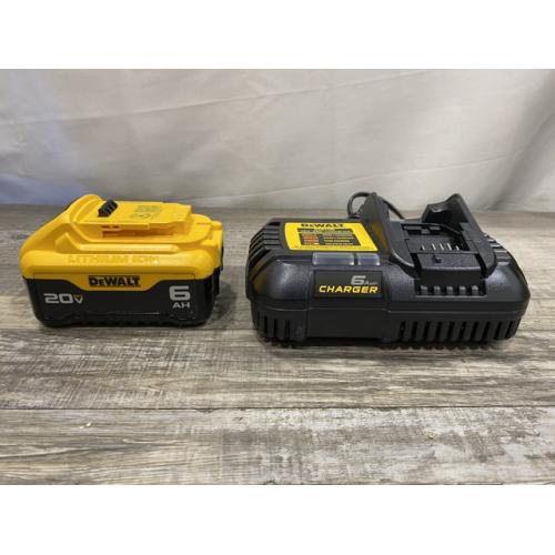 AS-IS DEWALT 20V MAX Lithium-Ion 6.0 Ah Battery and Charger