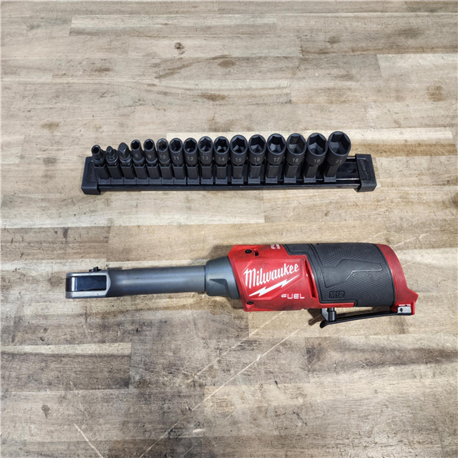 HOUSTON LOCATION - AS-IS M12 FUEL INSIDER 12V Lithium-Ion Brushless Cordless 1/4 in. - 3/8 in. Extended Reach Box Ratchet (Tool-Only)