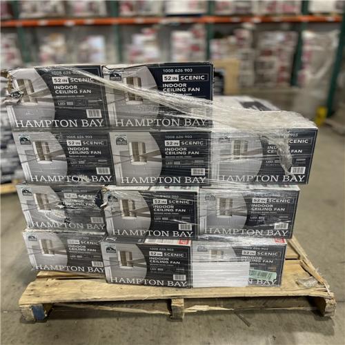 DALLAS LOCATION - Hampton Bay Scenic 52 in. Integrated LED Indoor Brushed Nickel Hugger Ceiling Fan- (14 UNITS)