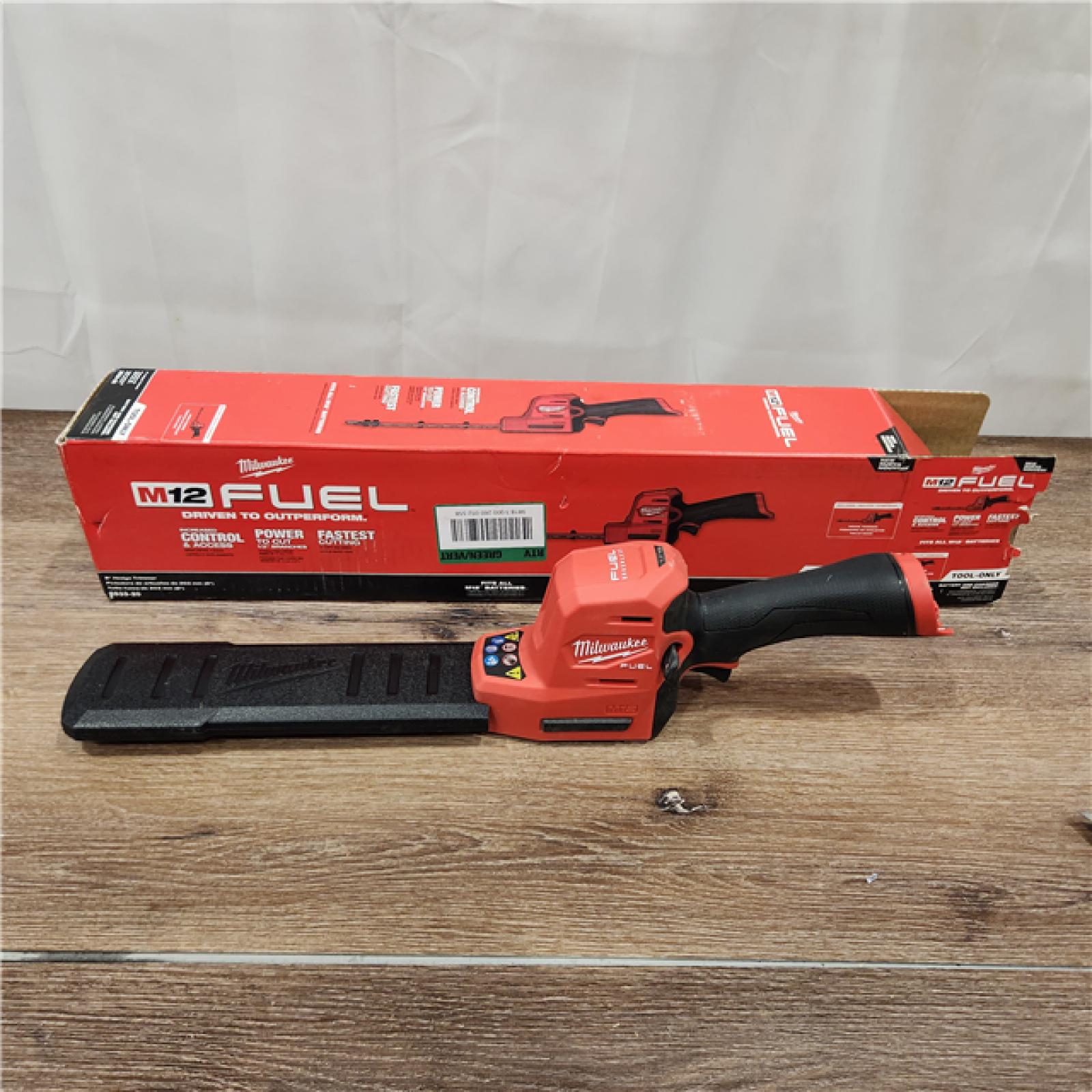 AS-IS Milwaukee M12 FUEL 8 in. 12V Lithium-Ion Brushless Cordless Battery Hedge Trimmer (Tool-Only)