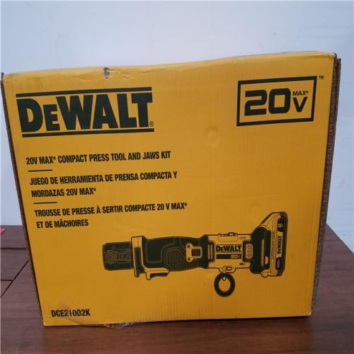 California NEW DeWalt 20V Compact Press Tool and Jaws Kit  Includes (2) Batteries  Charger and Hard Cases