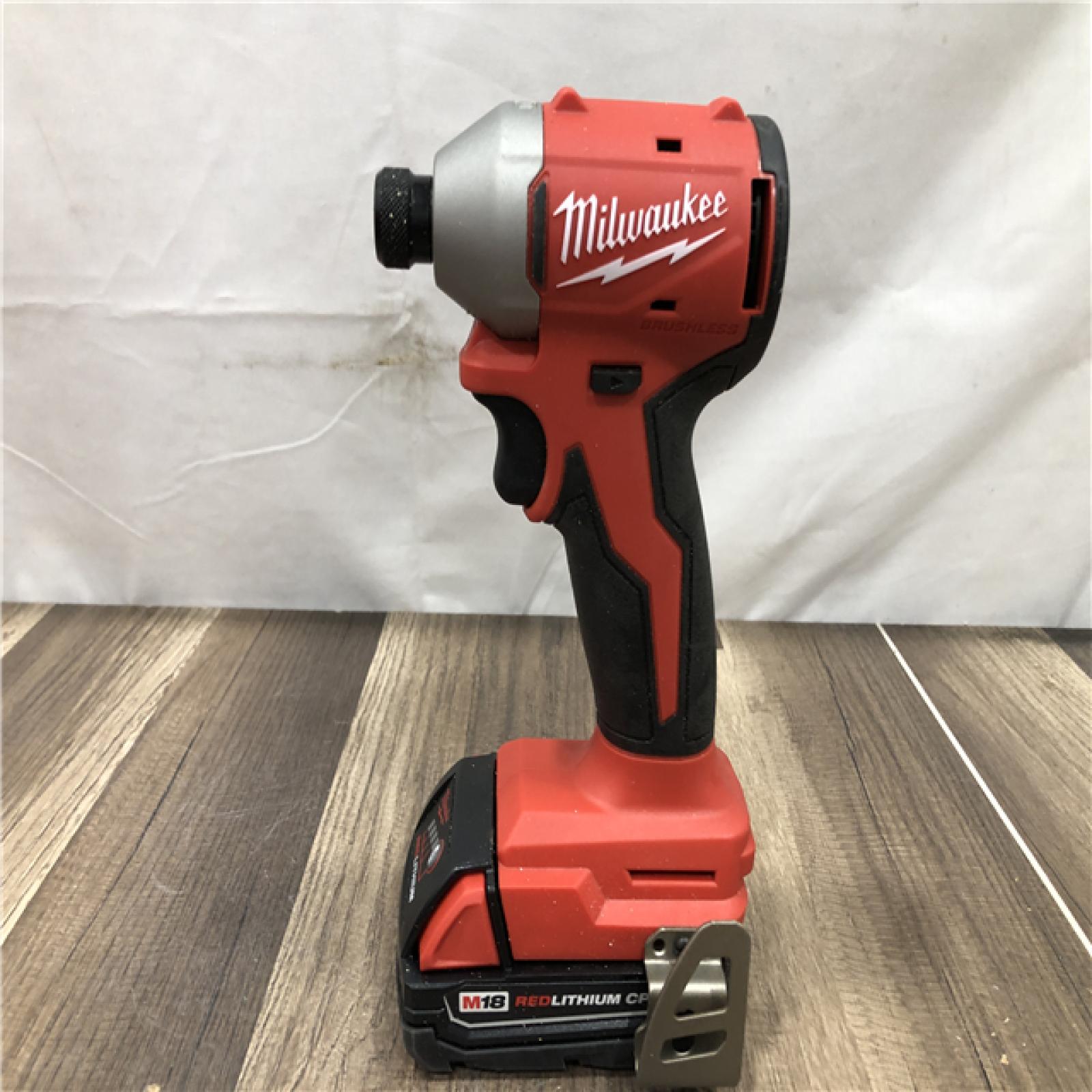 AS-IS Milwaukee M18 18V Lithium-Ion Brushless Cordless 1/4 in. Impact Driver Kit