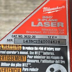 AS-IS Milwaukee 12-Volt Lithium-Ion Cordless Green 250 ft. 3-Plane Laser Level Kit