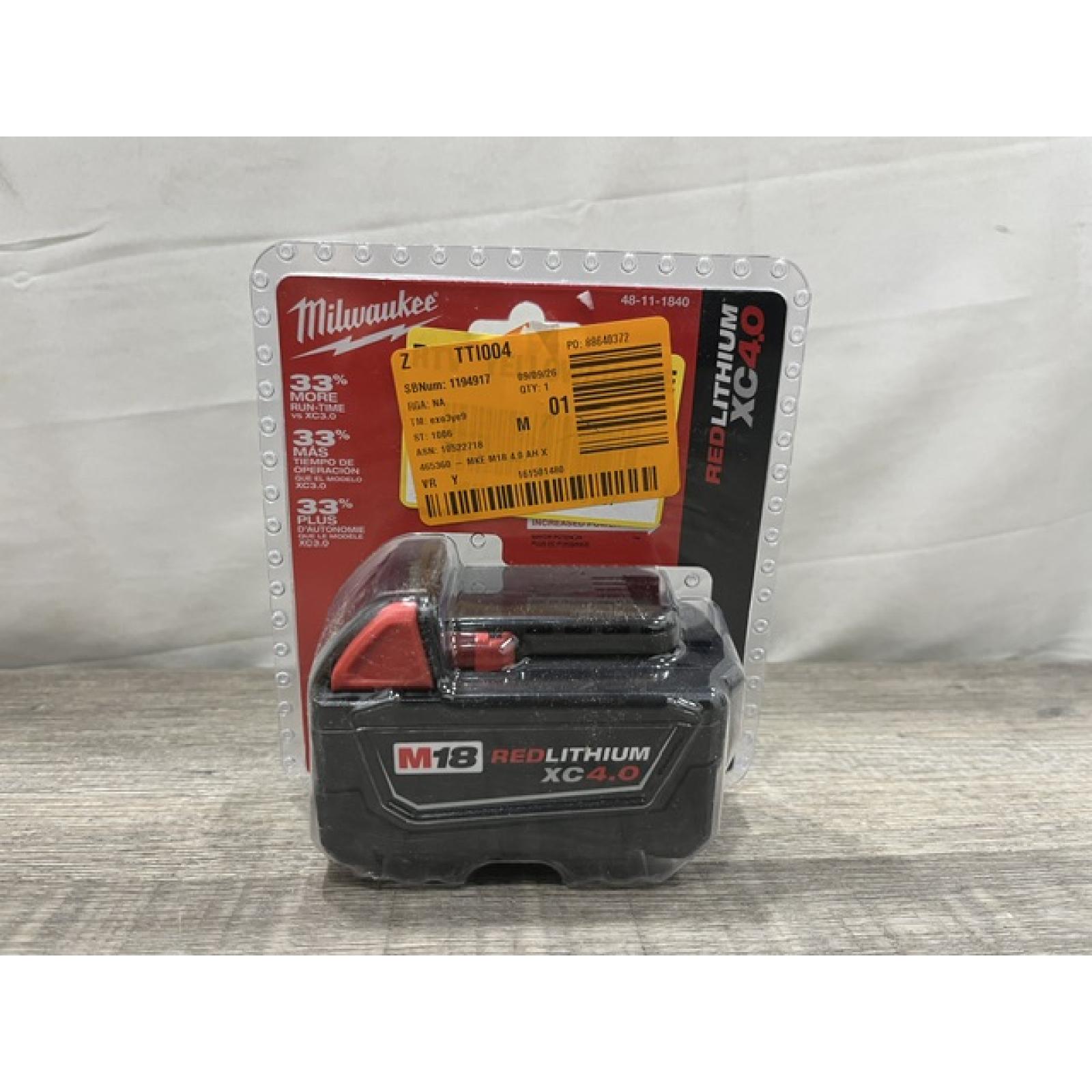 NEW - Milwaukee 18-Volt 4.0 Ah Lithium-Ion XC Extended Capacity Battery Pack