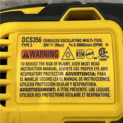 AS-IS DEWALT 20V MAX XR Cordless Brushless 3-Speed Oscillating Multi Tool Kit