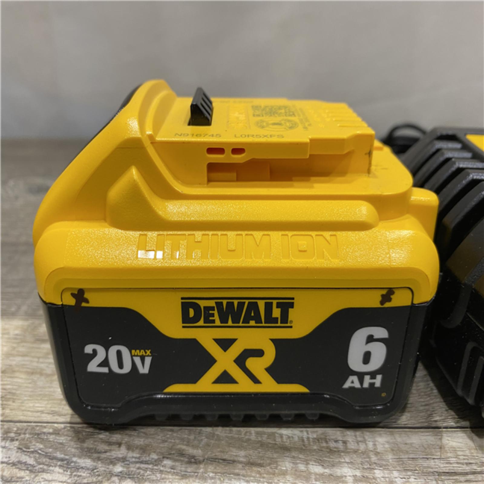 AS-IS DEWALT 20V MAX Lithium-Ion 6.0 Ah Battery and Charger