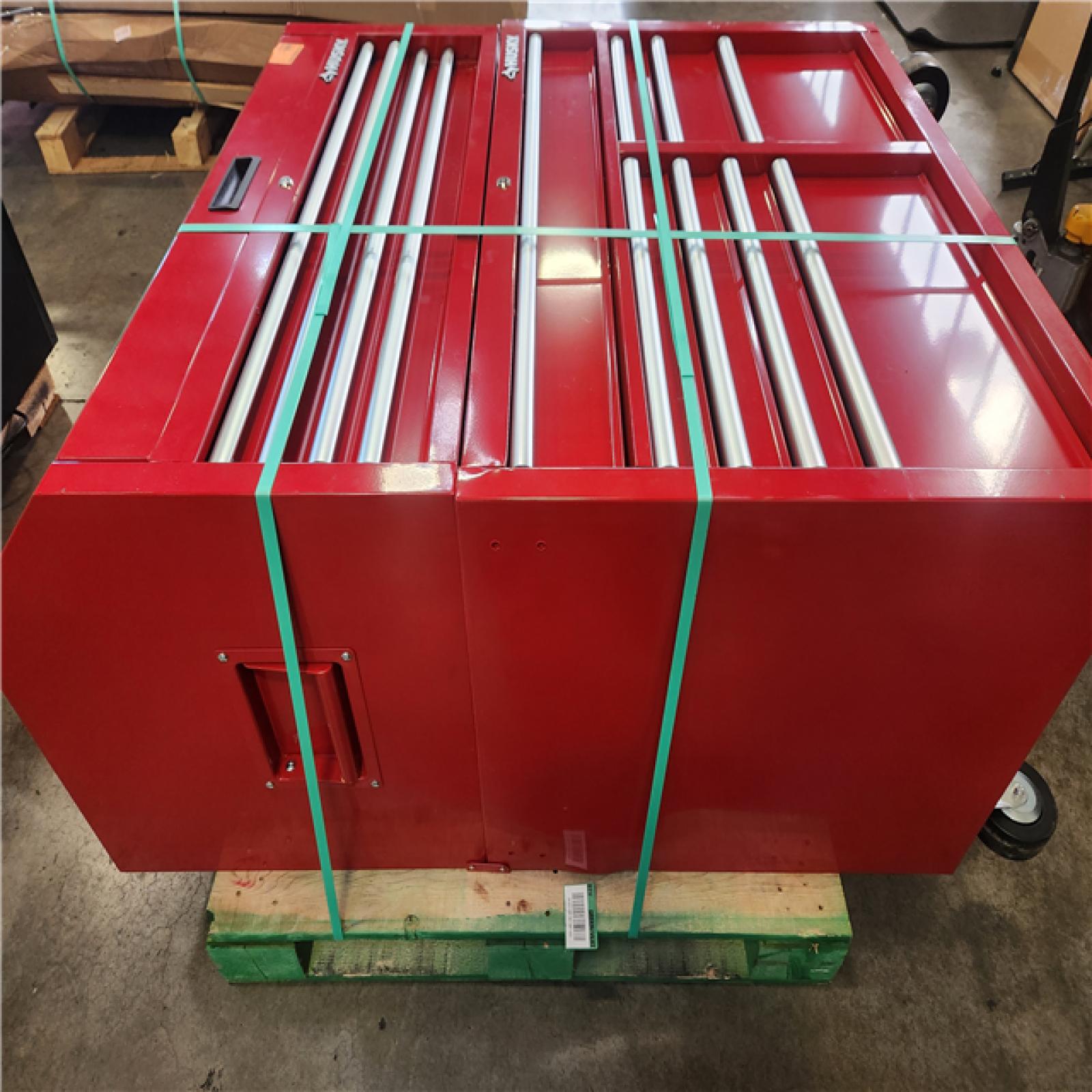 Phoenix AS-IS Husky 42 in. 12-Drawer 24.5 in. Deep Tool Chest/Rolling Cab Set Gross Red