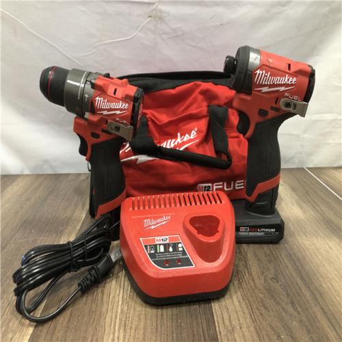 AS-IS Milwaukee FUEL 12-Volt Lithium-Ion Brushless Cordless Hammer Drill and Impact Driver Combo Kit