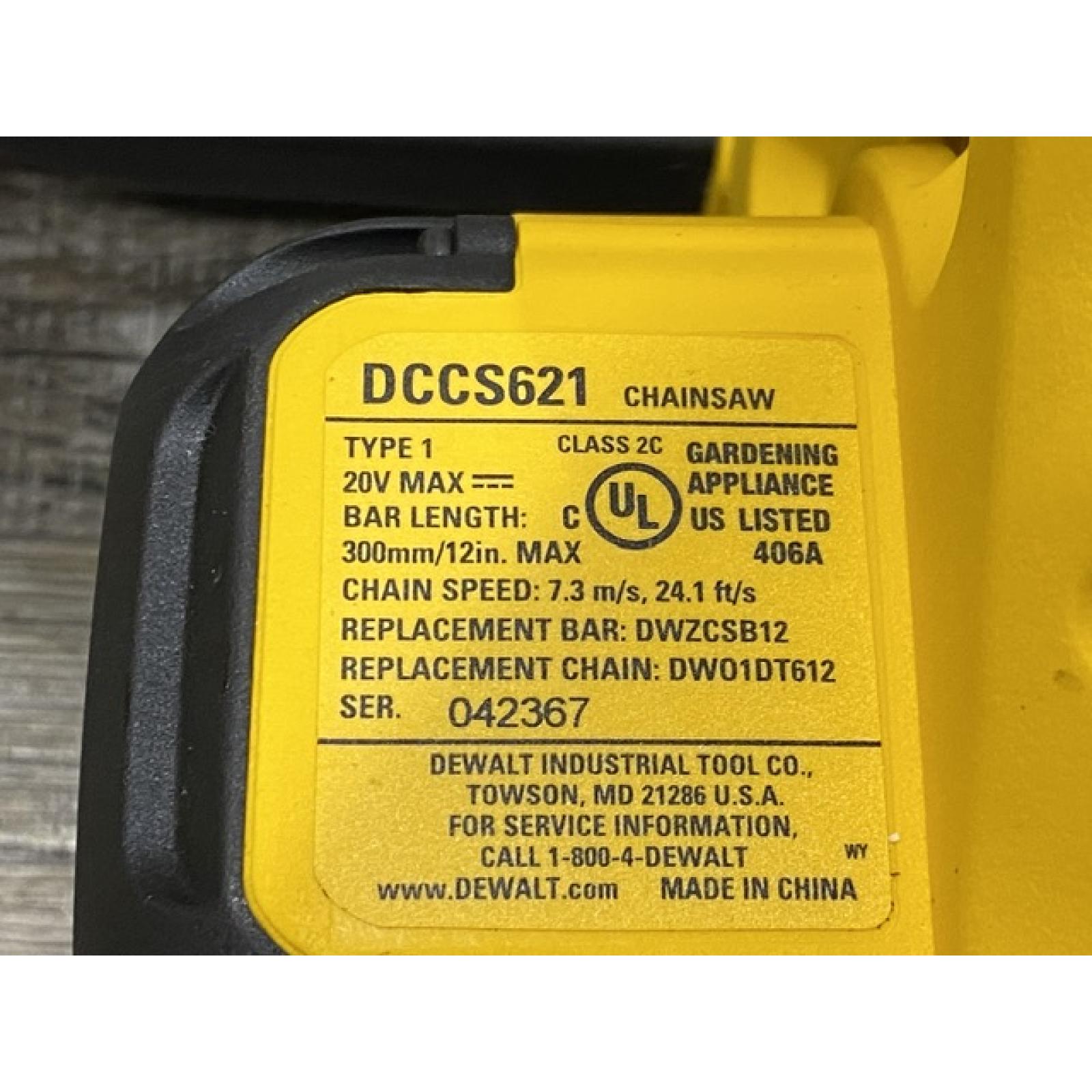 AS-IS DEWALT 20V MAX Compact 12 Brushless Cordless Chainsaw Kit