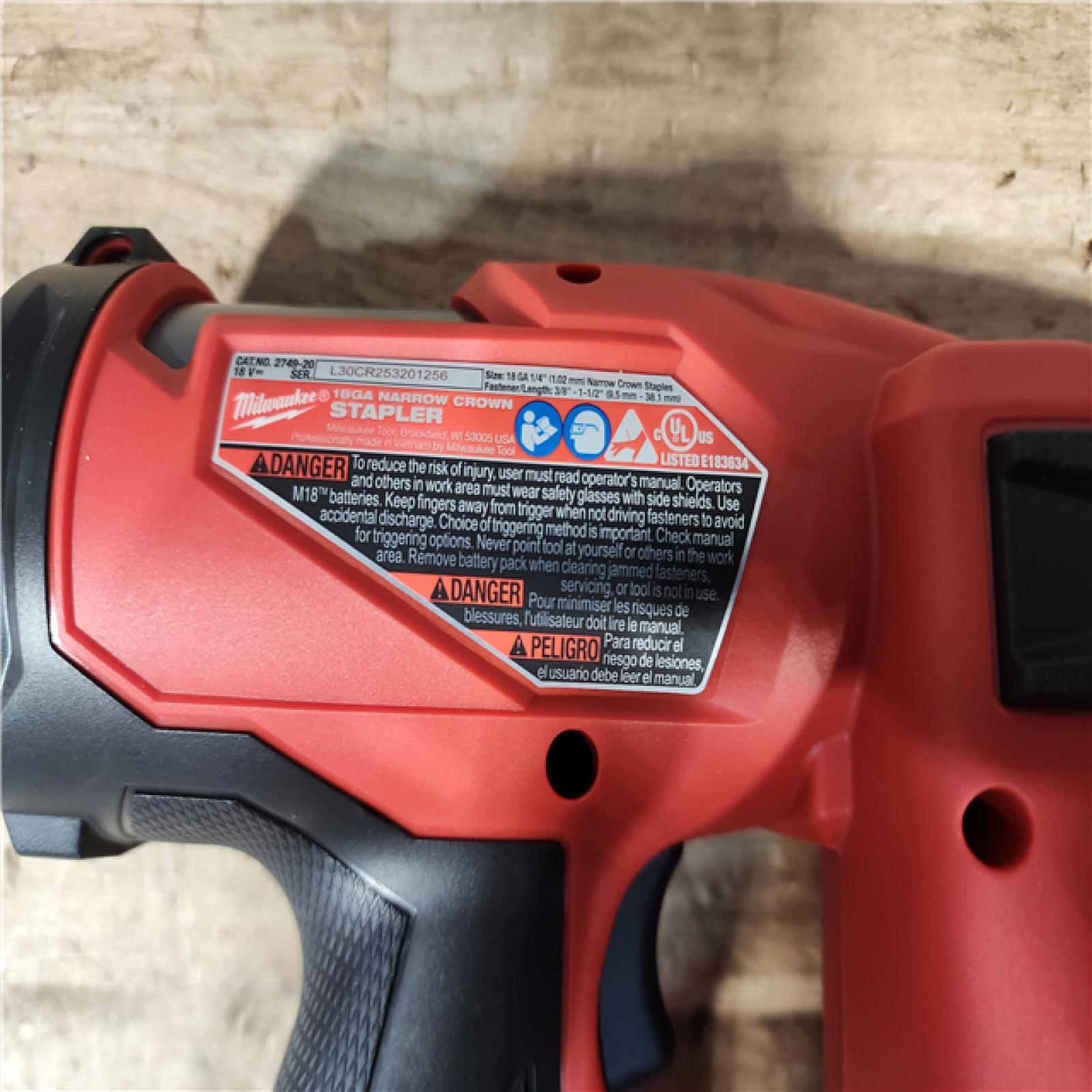 HOUSTON LOCATION - AS - IS Milwaukee FUEL 18-Volt Lithium-Ion Brushless Cordless 18-Gauge 1/4 in. Narrow Crown Stapler (Tool-Only)