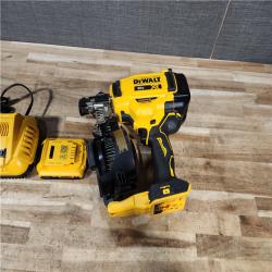 HOUSTON LOCATION - AS - IS DEWALT 20V MAX Lithium-Ion 15-Degree Electric Cordless Roofing Nailer Kit